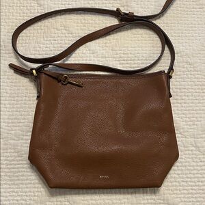 Fossil Brown Leather Crossbody Bag